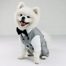 Load image into Gallery viewer, Pet Jumpsuit Outfit Party Costume Formal Gentleman Bowtie Tuxedo Pet Cat Dog Clothes Wedding Suit For Small Dog
