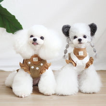 Load image into Gallery viewer, Bear Suspenders Skirt Pet Cats and Dogs Clothes Autumn and Winter Flying Sleeves Base Corduroy Cute Princess Skirt Pets Clothes
