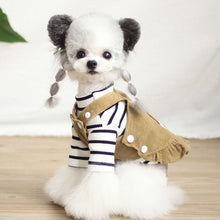 Load image into Gallery viewer, Bear Suspenders Skirt Pet Cats and Dogs Clothes Autumn and Winter Flying Sleeves Base Corduroy Cute Princess Skirt Pets Clothes

