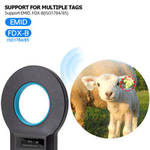 Load image into Gallery viewer, 134.2KHz OLED Display Pet ID Reader Animal Chip Digital Scanner Microchip Handheld Identification FDX-B Format for Cat Dog
