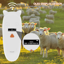 Load image into Gallery viewer, Handheld Animal Chip Scanner Animal Tags Scanner Animal Chip Card Reader with OLED Display 134.2/125KHZ Animal ID Reader
