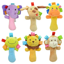 Load image into Gallery viewer, Baby Cartoon Animal Plush Rattle Toys Mobile Bell Toy Infant Toddler Early Educational Toys 0-12M
