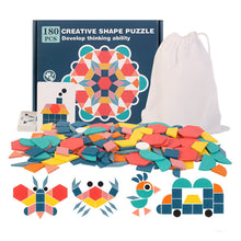 Load image into Gallery viewer, 180pcs Kids Wood Jigsaw Puzzle Board Game Baby Montessori Educational Learning Wooden Toys Children Geometric Shape 3D Puzzles
