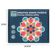 Load image into Gallery viewer, 180pcs Kids Wood Jigsaw Puzzle Board Game Baby Montessori Educational Learning Wooden Toys Children Geometric Shape 3D Puzzles
