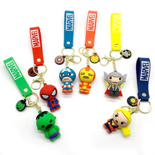 Load image into Gallery viewer, Marvel Super Hero Keychain Spiderman Captain America Iron Man Hulk Thor Keyrings Car Bag Backpack Pendant Key Chain Toy
