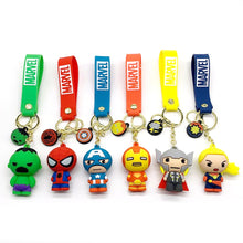 Load image into Gallery viewer, Marvel Super Hero Keychain Spiderman Captain America Iron Man Hulk Thor Keyrings Car Bag Backpack Pendant Key Chain Toy
