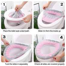 Load image into Gallery viewer, Warm Toilet Seat Cover Closestool Mat Washable Bathroom Accessories Knitting Pure Color Soft Pad Bidet Cover
