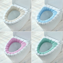Load image into Gallery viewer, Warm Toilet Seat Cover Closestool Mat Washable Bathroom Accessories Knitting Pure Color Soft Pad Bidet Cover
