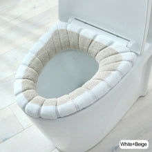 Load image into Gallery viewer, Warm Toilet Seat Cover Closestool Mat Washable Bathroom Accessories Knitting Pure Color Soft Pad Bidet Cover
