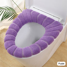 Load image into Gallery viewer, Warm Toilet Seat Cover Closestool Mat Washable Bathroom Accessories Knitting Pure Color Soft Pad Bidet Cover
