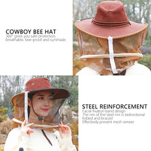 Load image into Gallery viewer, 1pcs Beekeeping Cowboy Hat Anti Bee Hat Protective Beekeeper Cap Face Protector Mosquito Bee Insect Net Veil Comfortable Design Beekeeping Protection Equipments
