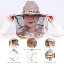 Load image into Gallery viewer, 1pcs Beekeeping Cowboy Hat Anti Bee Hat Protective Beekeeper Cap Face Protector Mosquito Bee Insect Net Veil Comfortable Design Beekeeping Protection Equipments
