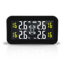 Load image into Gallery viewer, Car Tire Pressure Monitor System Wireless TPMS Solar Power Intelligent Adjustable LCD Screen 4 Tire Smart With Big Screen
