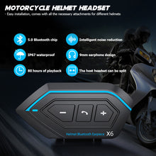 Load image into Gallery viewer, Motorcycle Helmet Headset Motorbike BT Interphone Bluetooth Helmet Intercom Stereo Headset for Cell Phone 2 Rider X6
