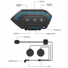 Load image into Gallery viewer, Motorcycle Helmet Headset Motorbike BT Interphone Bluetooth Helmet Intercom Stereo Headset for Cell Phone 2 Rider X6
