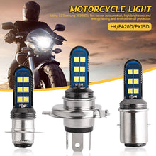 Load image into Gallery viewer, Motorcycle 12V 12 SMD HeadLight Bulbs H4 BA20D PX15D LED Hi Lo H6 BA20D Head Light Lamp
