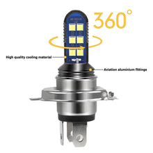 Load image into Gallery viewer, Motorcycle 12V 12 SMD HeadLight Bulbs H4 BA20D PX15D LED Hi Lo H6 BA20D Head Light Lamp
