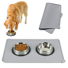 Load image into Gallery viewer, Anti-slip Solid Color Silicone Pad Pets Bowl Waterproof Pet Food Mat For Dog Cat Drinking Mat Feeding Placemat Easy Washing
