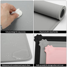 Load image into Gallery viewer, Anti-slip Solid Color Silicone Pad Pets Bowl Waterproof Pet Food Mat For Dog Cat Drinking Mat Feeding Placemat Easy Washing
