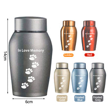 Load image into Gallery viewer, Golden/Red/Blue/Grey Stainless steel Urns Pets Dog Cat Birds Mouse Cremation Ashes Urn Keepsake Casket Columbarium Pets Memorials
