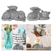 Load image into Gallery viewer, Pet Dog Cat Memorial Statue Indoor Outdoor Home Garden Puppy Kitty with Angel Figurine Resin Craft Sculpture Garden Decoration
