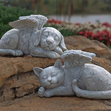 Load image into Gallery viewer, Pet Dog Cat Memorial Statue Indoor Outdoor Home Garden Puppy Kitty with Angel Figurine Resin Craft Sculpture Garden Decoration
