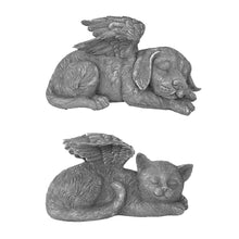 Load image into Gallery viewer, Pet Dog Cat Memorial Statue Indoor Outdoor Home Garden Puppy Kitty with Angel Figurine Resin Craft Sculpture Garden Decoration
