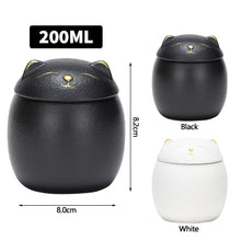 Load image into Gallery viewer, Cat Shape Pet Ceramic Canister Memorial Pet Urn Seal Pot Big Keepsake Casket Porcelain Jar Pet Ashes Storage Memento Burial Holder
