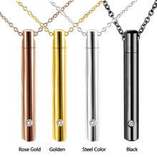 Load image into Gallery viewer, Pet Urn Titanium Steel Minimalist Perfume Pendant Necklace Memorial Ashes Storage Bottles Fashion Jewelry
