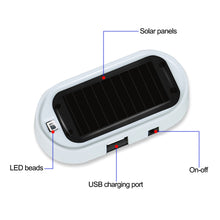 Load image into Gallery viewer, Car Solar Power Strobe Signal Light Security System Car Fake Security Light Caution Flashing Warning Anti-theft Alarm Lamp
