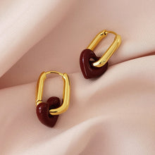 Load image into Gallery viewer, Red Heart Romantic Retro Earrings Woman Trendy Simple Rectangle Ear Rings Party Wedding Girls Fashion Jewelry Gift Accessories
