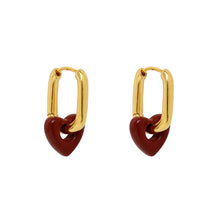 Load image into Gallery viewer, Red Heart Romantic Retro Earrings Woman Trendy Simple Rectangle Ear Rings Party Wedding Girls Fashion Jewelry Gift Accessories
