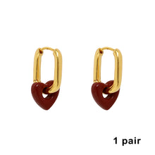 Load image into Gallery viewer, Red Heart Romantic Retro Earrings Woman Trendy Simple Rectangle Ear Rings Party Wedding Girls Fashion Jewelry Gift Accessories
