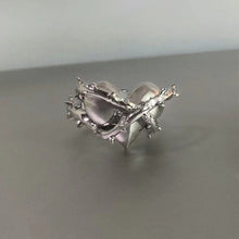 Load image into Gallery viewer, Retro Punk Gothic Adjustable Ring Irregular Thorns Geometry Black Heart Metal Ring for Women Men Girls Party Grunge Jewelry
