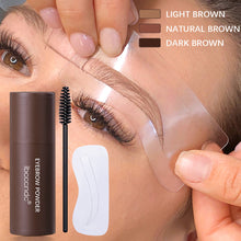 Load image into Gallery viewer, 1 Set Eyebrow Powder Stamp Eye Brow Stencil Stamp Kit with Brush Waterproof Long Lasting Eyebrow Professional Brow Powder Stamp
