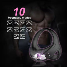 Load image into Gallery viewer, Vibrating Ring Penis Delay Ejaculation Cockring for Couples Enhancing Harder Erection Cock Lock Ring Vibrator Sex Toy for Men
