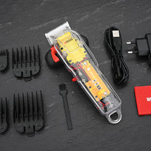 Load image into Gallery viewer, Rechargeable Transparent Body Hair Cutting Machine Hair Trimmer Cover White or Red Base 7300rpm Household NG-108 Hair Clippers
