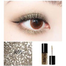 Load image into Gallery viewer, Mini Glitter Metallic Shiny Eyeshadow Liquid Eyeliner Portable Eye Liner Pen-Waterproof Makeup Pigment Pearlized Eyeshadow

