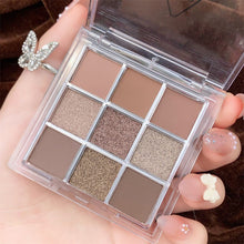 Load image into Gallery viewer, 9 Colors Acrylic Eyeshadow Palette Personality Lustre Matte Earth Color Eyeshadow Portable Makeup Palette Waterproof Makeup
