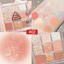 Load image into Gallery viewer, 9 Colors Acrylic Eyeshadow Palette Personality Lustre Matte Earth Color Eyeshadow Portable Makeup Palette Waterproof Makeup
