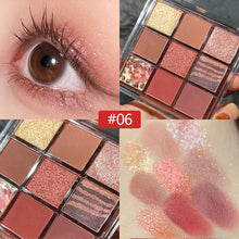 Load image into Gallery viewer, 9 Colors Acrylic Eyeshadow Palette Personality Lustre Matte Earth Color Eyeshadow Portable Makeup Palette Waterproof Makeup
