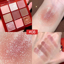 Load image into Gallery viewer, 9 Colors Acrylic Eyeshadow Palette Personality Lustre Matte Earth Color Eyeshadow Portable Makeup Palette Waterproof Makeup
