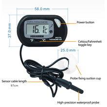 Load image into Gallery viewer, Aquarium Fish Tank Digital Thermometer Reptile Tank Temperature Meter Waterproof LCD Thermometer for Tortoise Pet Keeping
