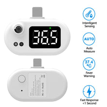Load image into Gallery viewer, Portable Mini Cell Phone Thermometer Infrared Thermometer LED Digital Display Non-Contact Temperature USB/Type C Interface Compatible with Android Apple Phone
