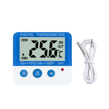 Load image into Gallery viewer, Indoor &amp; Outdoor Digital Temperature Meter with Alarm LCD Thermometer Temp Monitor Gauge for Refrigerator

