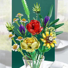 Load image into Gallery viewer, Flower Bouquet Building Blocks Bricks 3D Model Toy Home Decoration Floral Plant Rose Flower Sunflower Assembly Brick Girl Toy Child Gift
