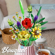 Load image into Gallery viewer, Flower Bouquet Building Blocks Bricks 3D Model Toy Home Decoration Floral Plant Rose Flower Sunflower Assembly Brick Girl Toy Child Gift
