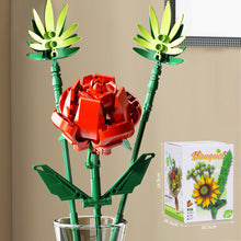 Load image into Gallery viewer, Flower Bouquet Building Blocks Bricks 3D Model Toy Home Decoration Floral Plant Rose Flower Sunflower Assembly Brick Girl Toy Child Gift
