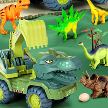 Load image into Gallery viewer, Children Dinosaur Engineering Car Toys Kids Large Size Transport Excavator Vehicles Carrier Truck Toy Pull Back Vehicle Gifts
