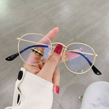 Load image into Gallery viewer, Art Style Anti-blue Light Flat Glasses Metal Frame Glasses Blocking Filter Computer Glasses Transparent Glasses
